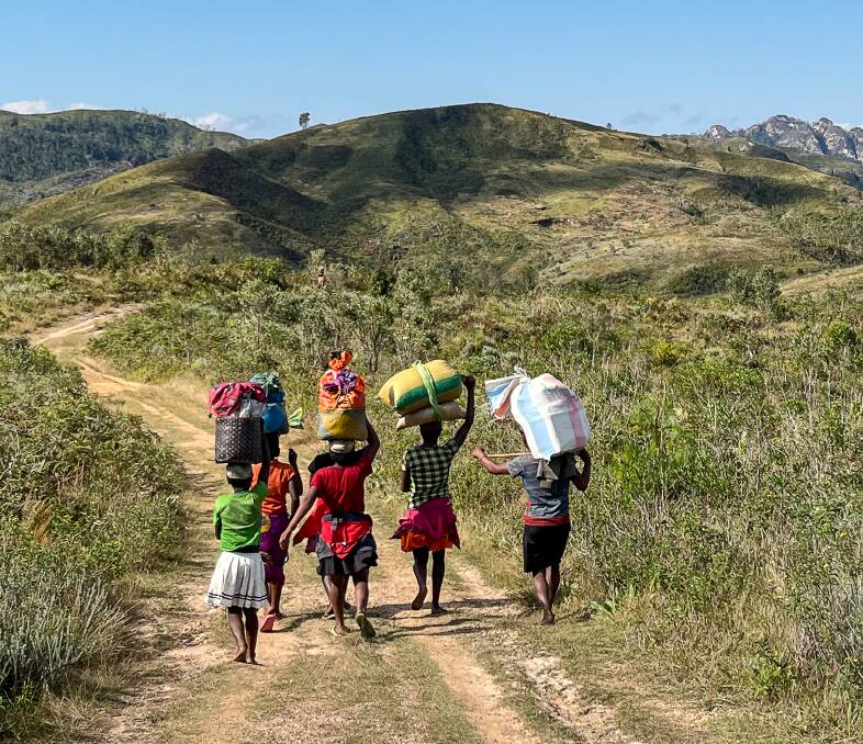 Villagers on their way to market. Picture: Narina Exelby