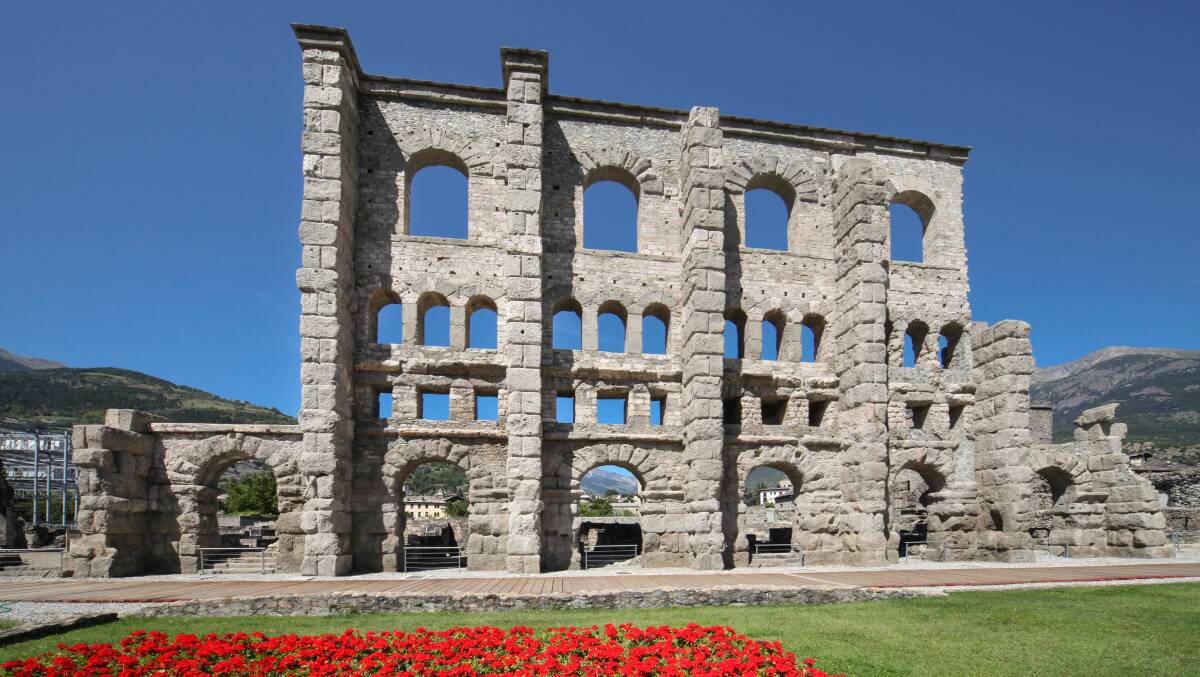 Roman ruins in Aosta. Roman ruins in Aosta.