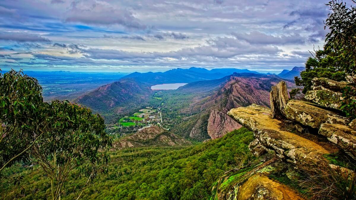 View from Grampians National Park over Halls Gap. Picture: Getty Images View from Grampians National Park over Halls Gap. Picture: Getty Images