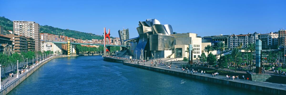 A view of the Guggenheim and the La Salve bridge. Picture: Getty Images