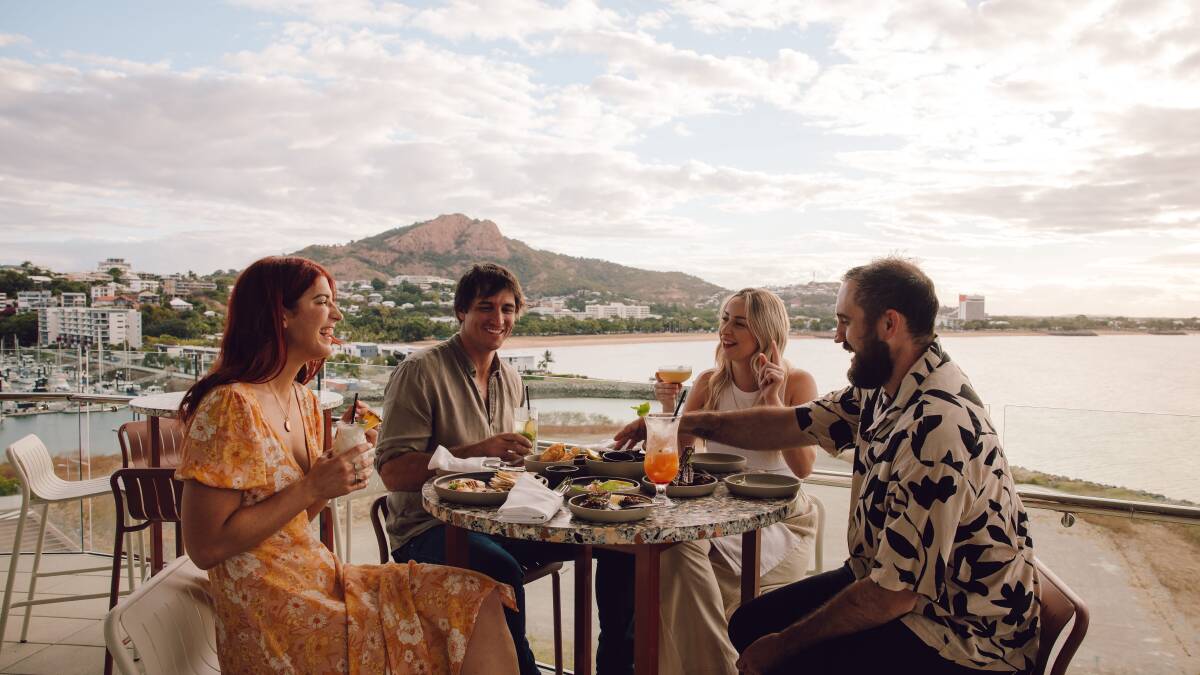 Alfresco dining with water views.