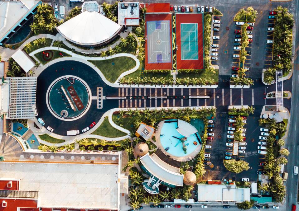 An aerial of the Hard Rock Hotel Cancun, Mexico. An aerial of the Hard Rock Hotel Cancun, Mexico.