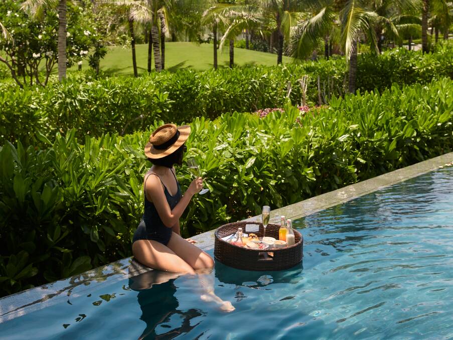 Breakfast by the pool. Breakfast by the pool.
