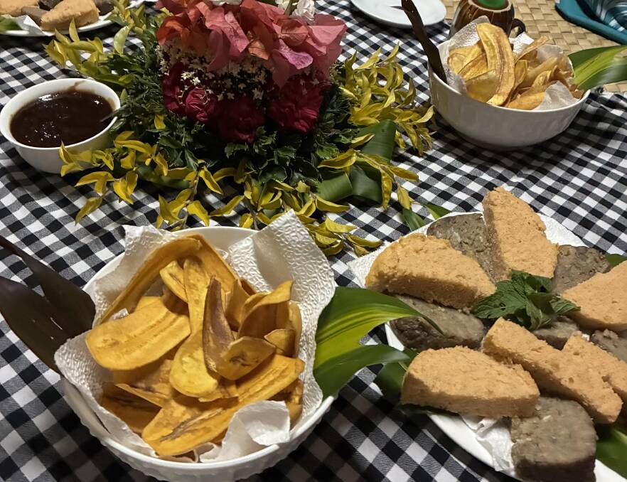 Dinner in the village of Naga. Picture by Shaney Hudson