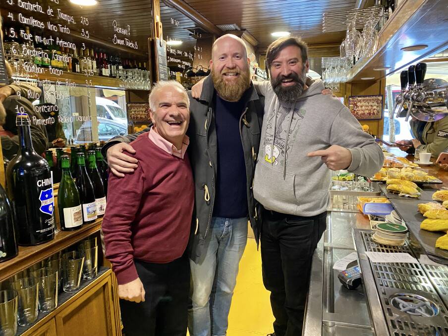 The writer with Jose and Gorka at Bar Desy. The writer with Jose and Gorka at Bar Desy.