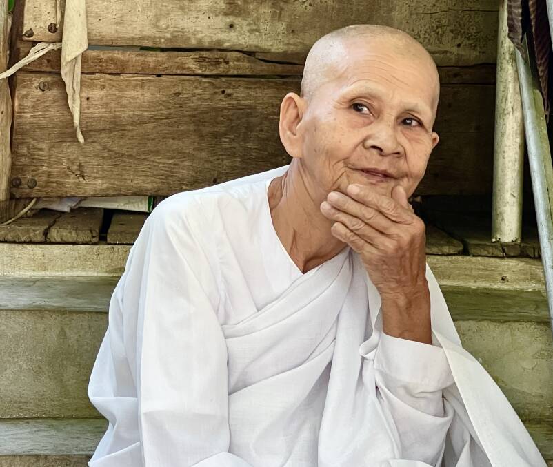 A nun at the Vipassana Dhurak Meditation Centre.