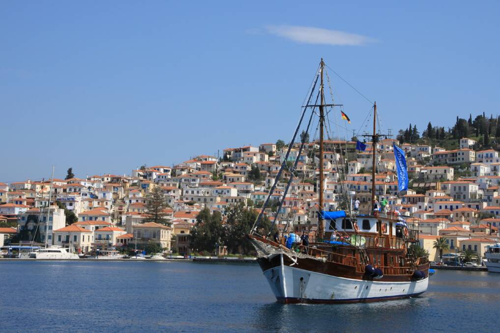 The boat in Poros. The boat in Poros.