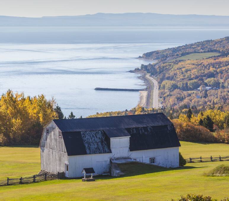 A hillside farm. A hillside farm.