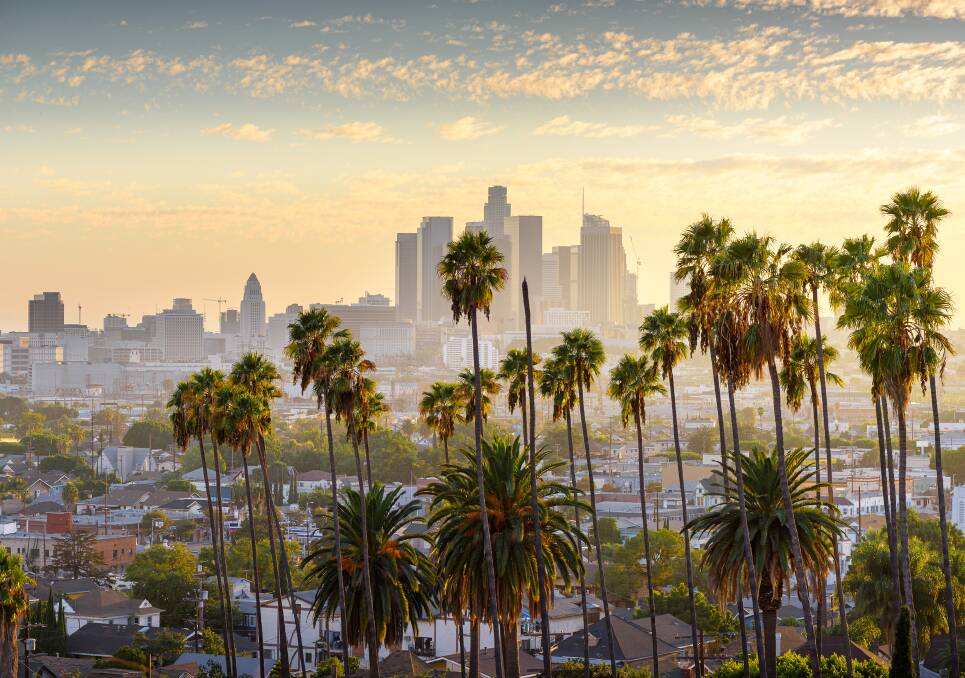 Downtown LA at sunset. Picture: Getty Images