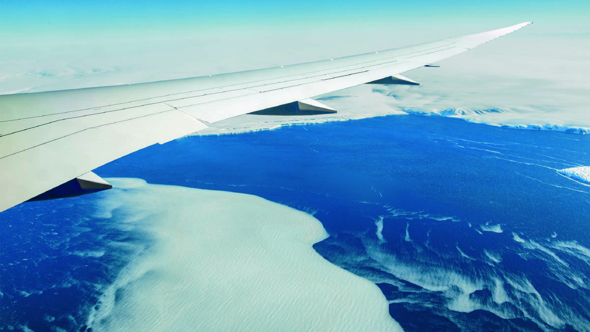 Flying over Antarctica. Picture: Supplied Flying over Antarctica. Picture: Supplied