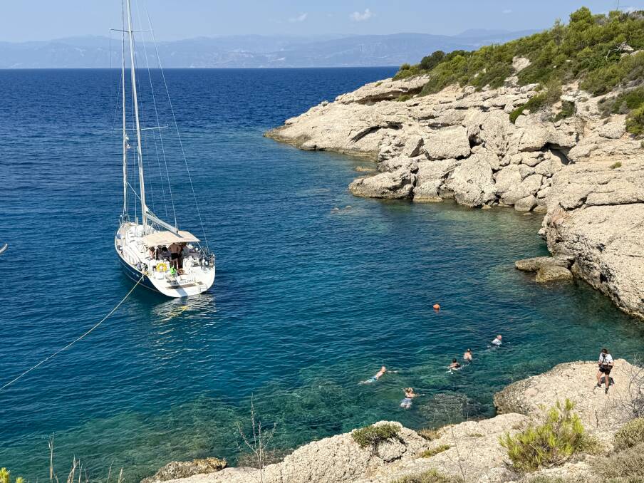 Swimming into Nekaris Cave off Spetses. Swimming into Nekaris Cave off Spetses.