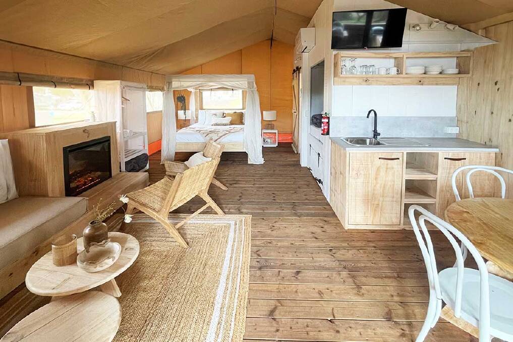 Safari tent interior.
