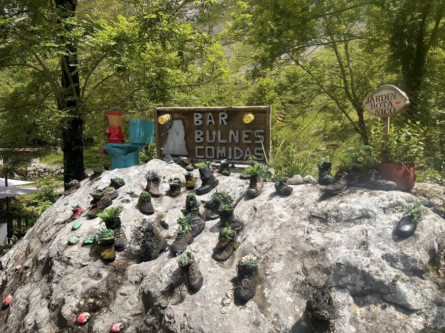 Hiking boot cemetery in Bulnes. Hiking boot cemetery in Bulnes.