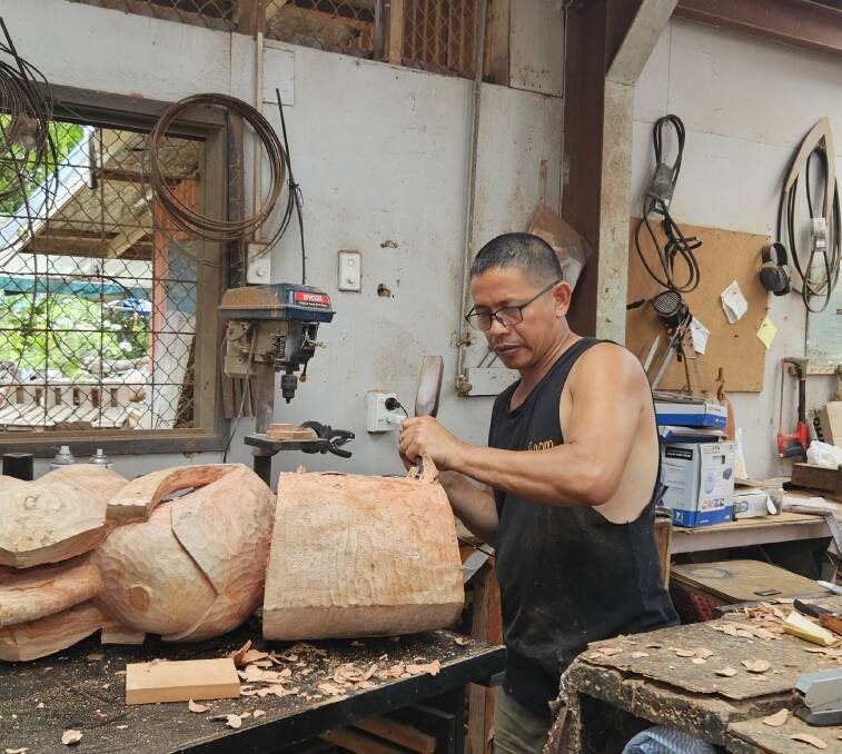 A wood carver. Picture: Natascha Mirosch