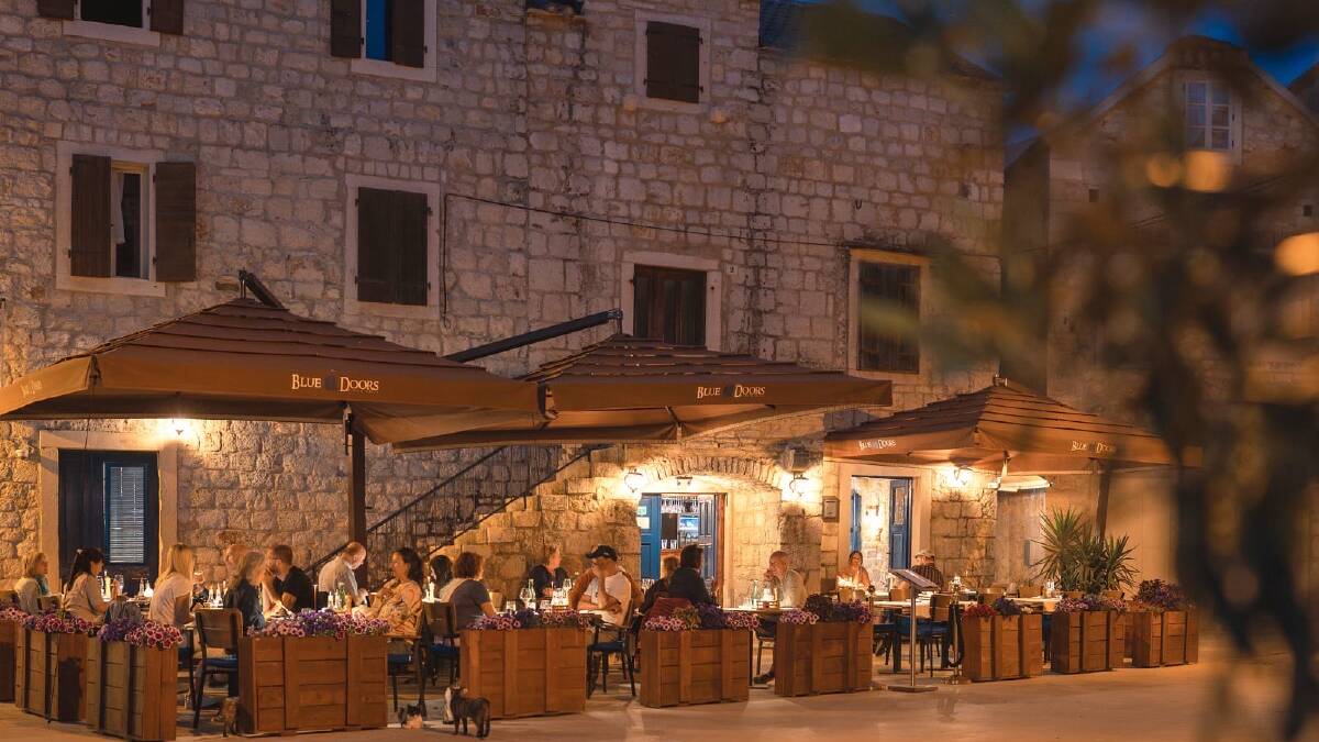 Blue Doors restaurant in Hvar.