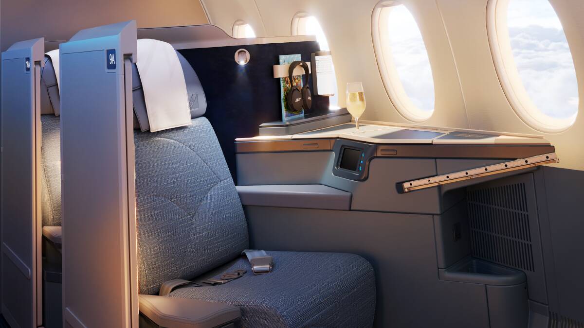 The new business class seat exceeds expectations.