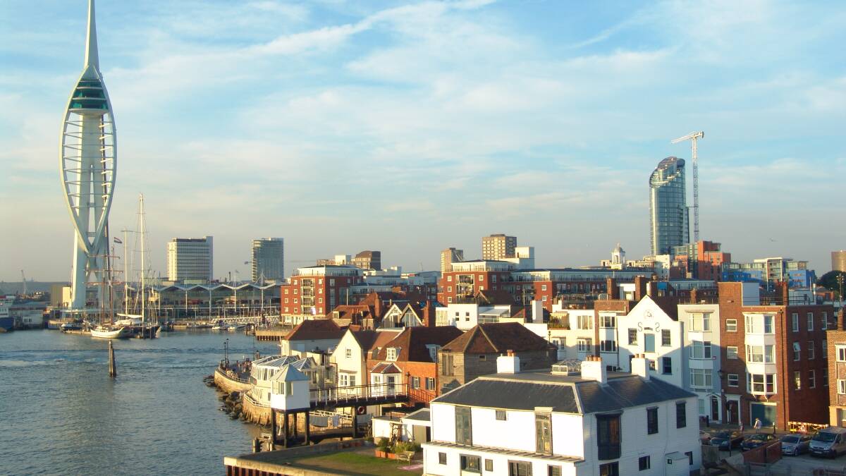 Spinnaker Tower and Gunwharf Quays in Portsmouth Harbour, England. Picture: Getty Images