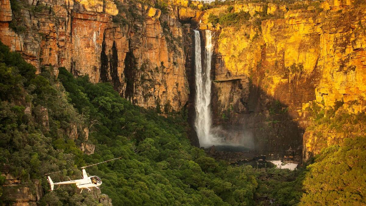 Helicopter tours in Kakadu - Jim Jim Falls. Helicopter tours in Kakadu - Jim Jim Falls.