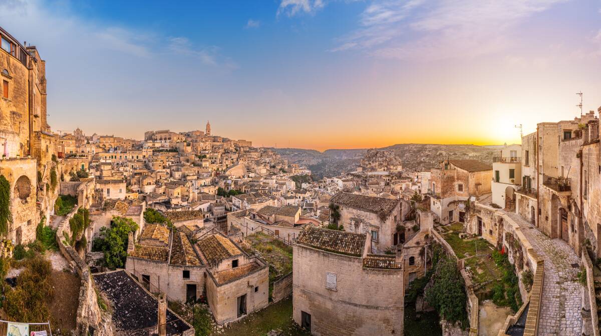 Overlooking the sassi in Matera. Picture: Getty Images Overlooking the sassi in Matera. Picture: Getty Images