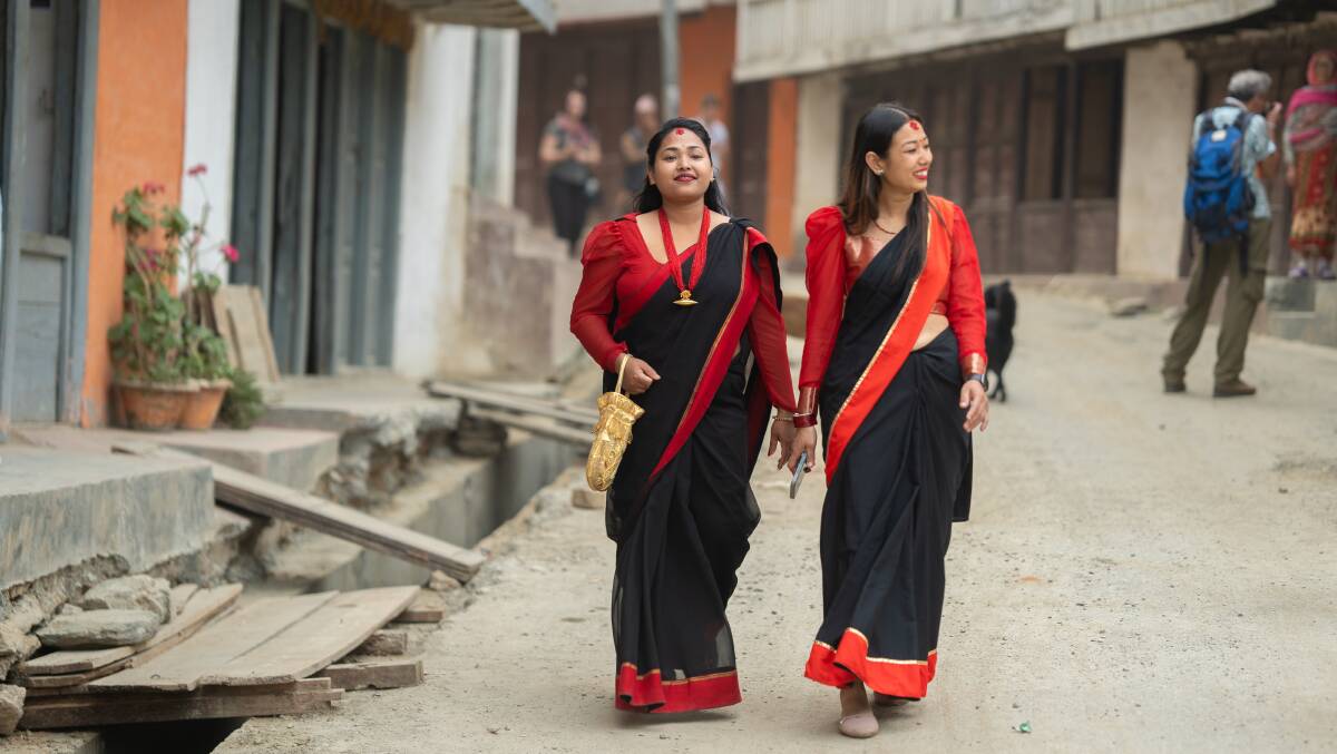 Smiling locals.