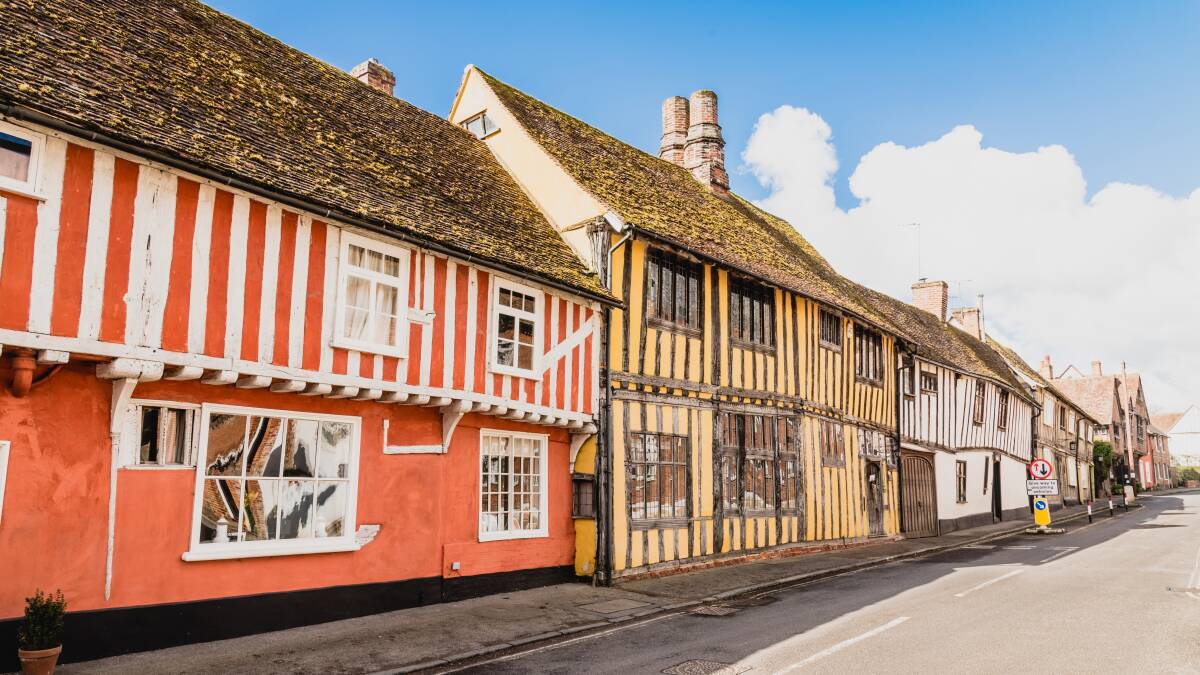 Higgledy-piggledy on the streets of Lavenham.