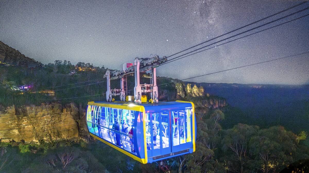 The light show in the Blue Moutains. Picture: Gary P Hayes Photography