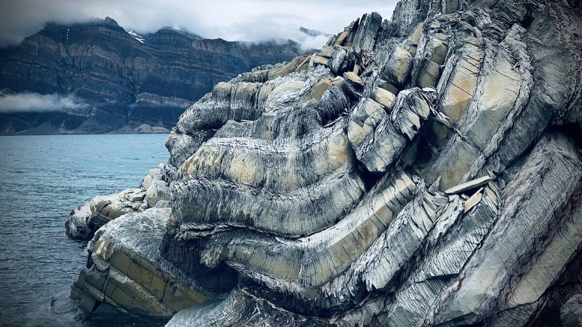 A two-billion-year-old Greenland rock formation. Picture: Garry Linnell