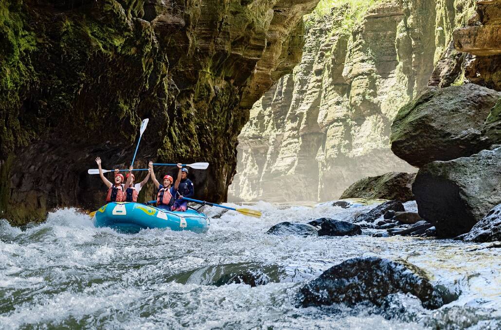 Whitewater rafting on the Upper Navua River. Picture by Tourism Fiji