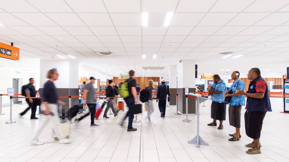 Arrivals at Nadi Airport, Fiji. Arrivals at Nadi Airport, Fiji.