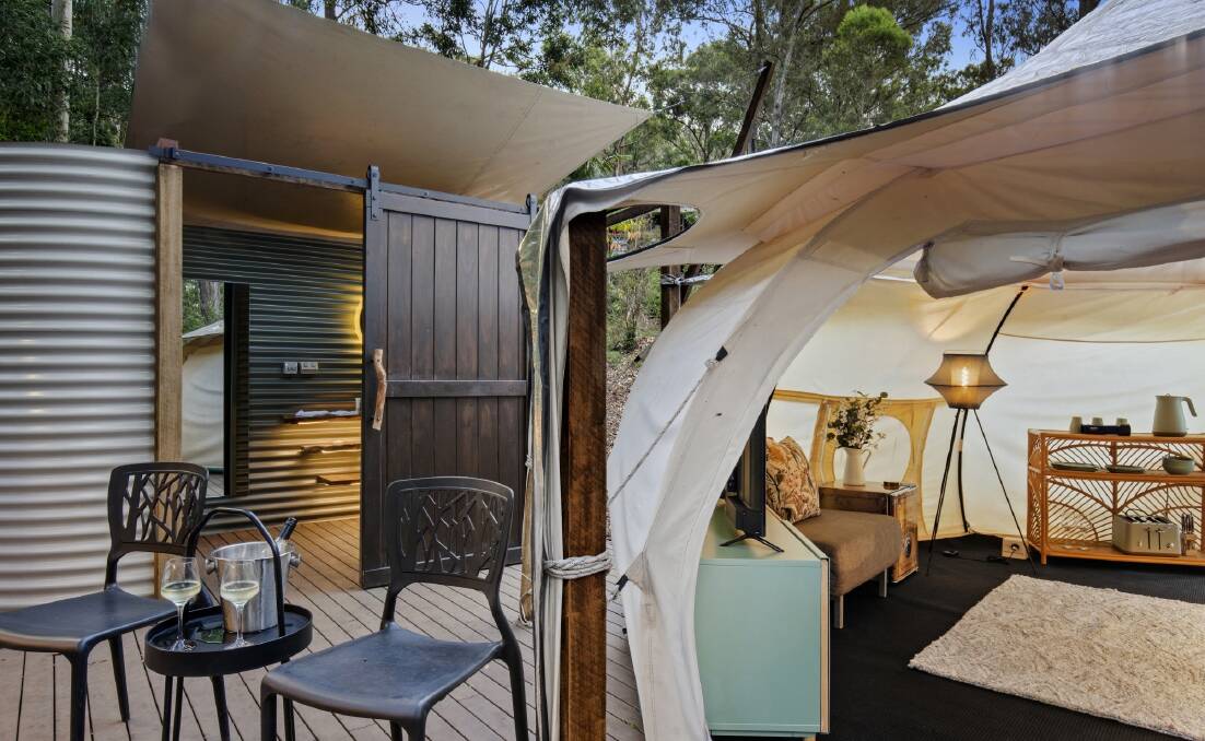 Glamping tents at Cedar Creek Lodges. Picture: Destination Queensland Glamping tents at Cedar Creek Lodges. Picture: Destination Queensland