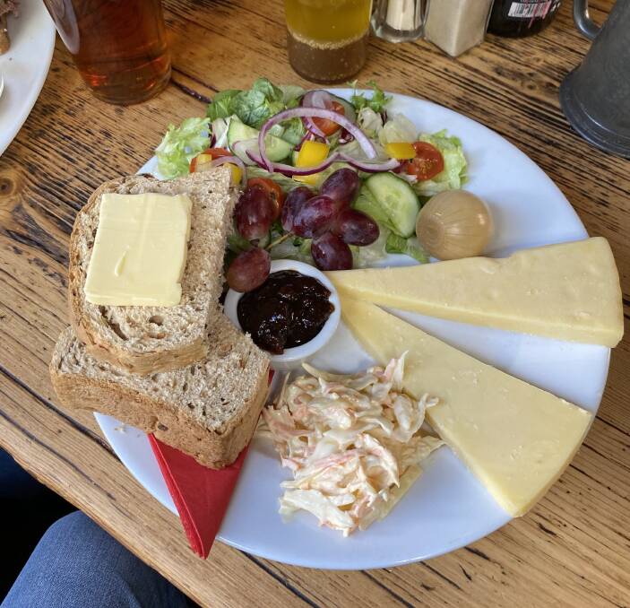 Ploughman's lunch at the Crown Inn. Ploughman's lunch at the Crown Inn.