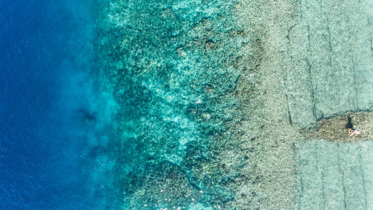 An aerial view of coral reef off Hayman Island. Picture: Getty Images An aerial view of coral reef off Hayman Island. Picture: Getty Images