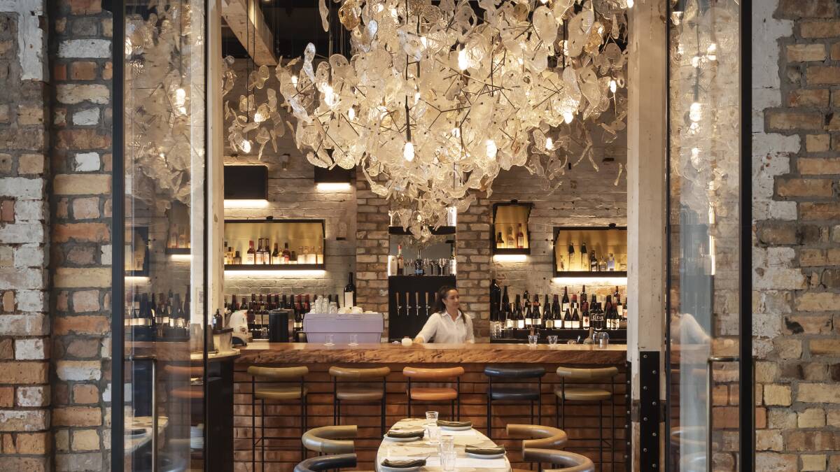 The handmade 600-piece chandelier at Kingi restaurant.