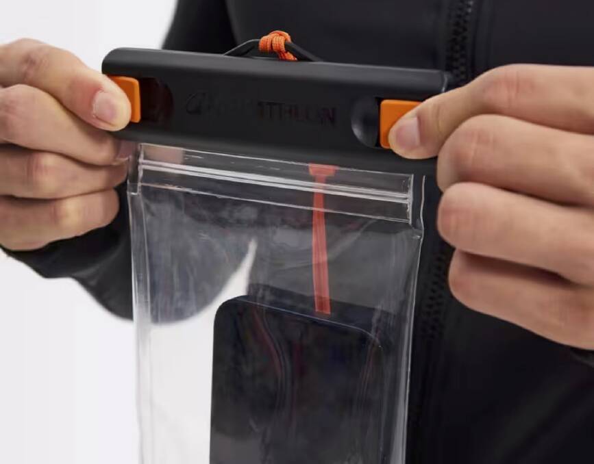 A watertight phone pouch.