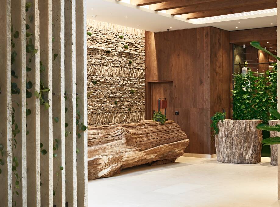 The hotel lobby. The hotel lobby.