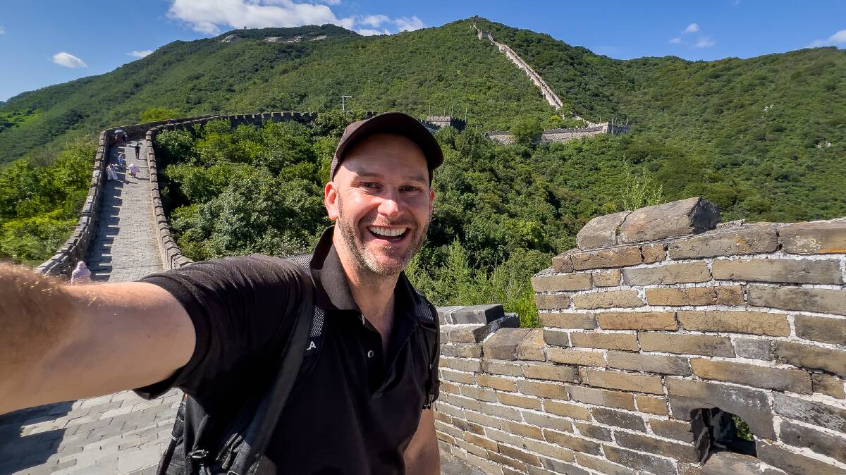 The writer at the Great Wall of China.