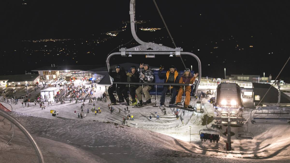 A floodlit ski session at Coronet Peak. A floodlit ski session at Coronet Peak.
