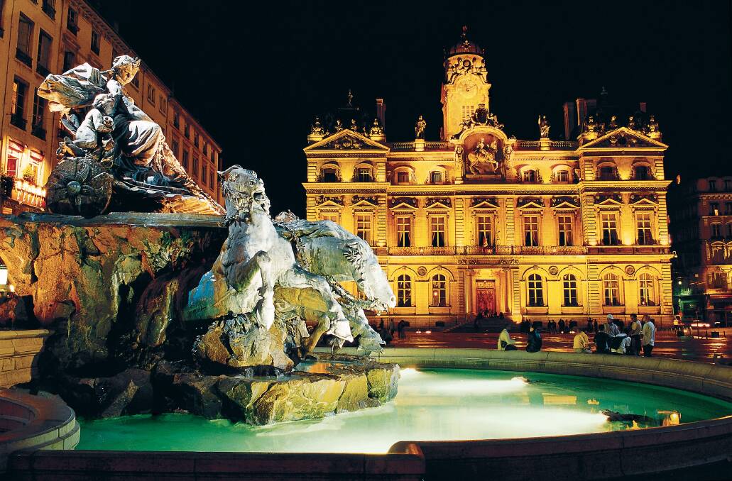 Night scene in Lyon. Night scene in Lyon.