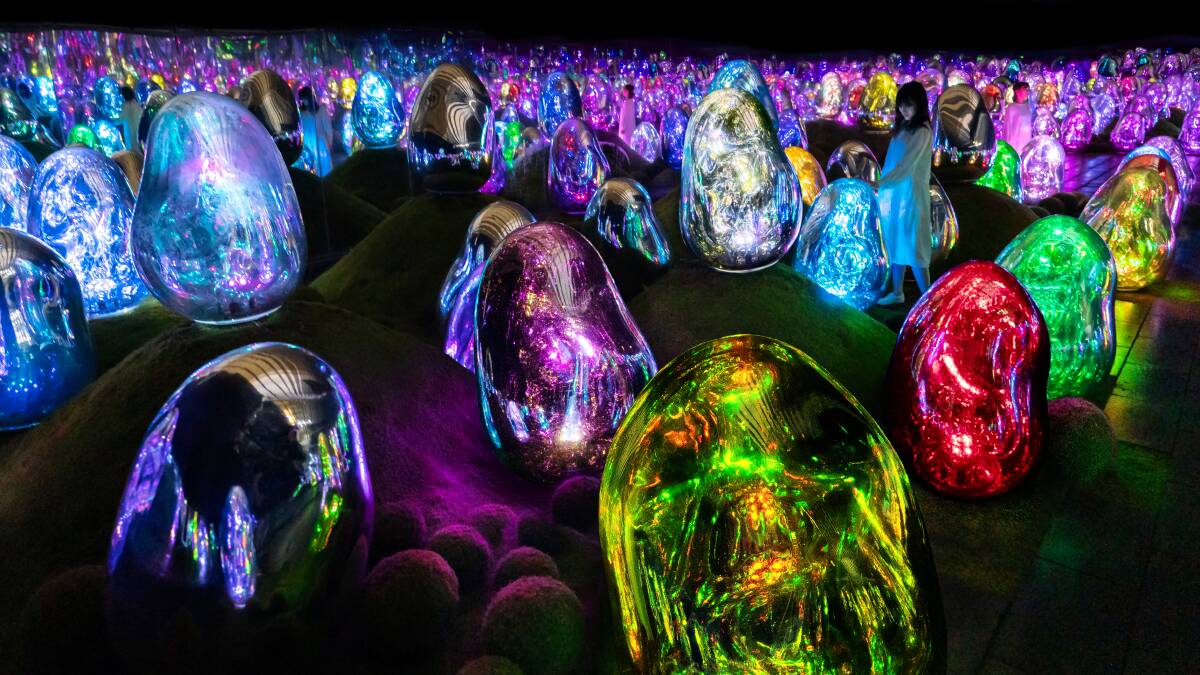 Moss Garden of Resonating Microcosms at Tokyo's teamLab Planets. Moss Garden of Resonating Microcosms at Tokyo's teamLab Planets.
