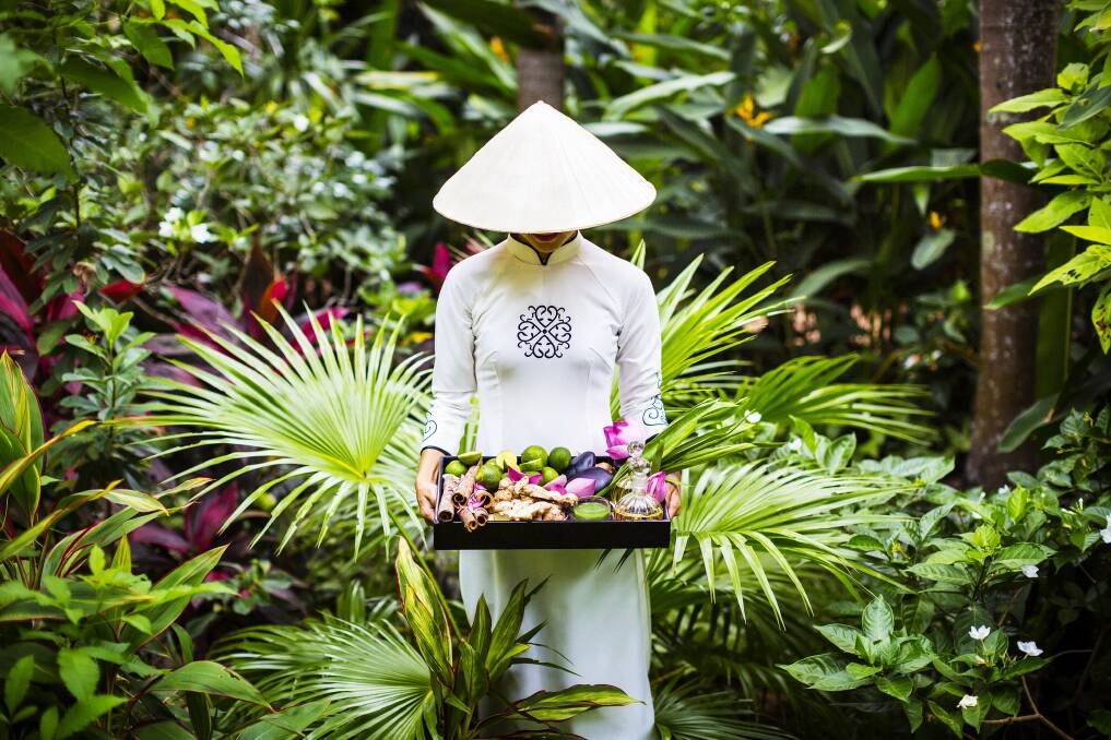 A staff member at the onsite spa.