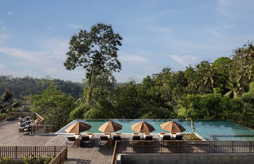 A resort pool. A resort pool.