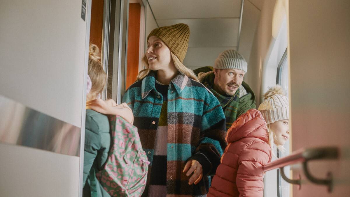 A family onboard the Santa Claus Express. A family onboard the Santa Claus Express.