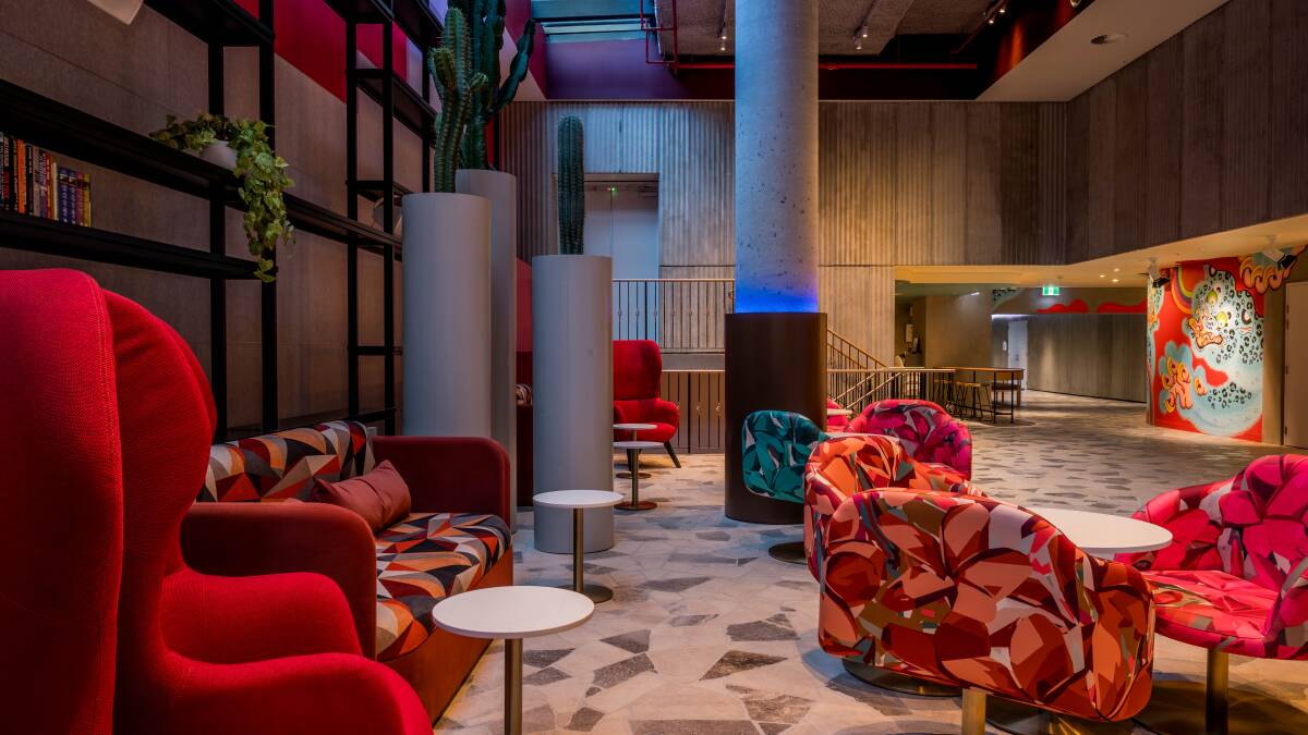 The lobby of the new ADGE hotel. The lobby of the new ADGE hotel.