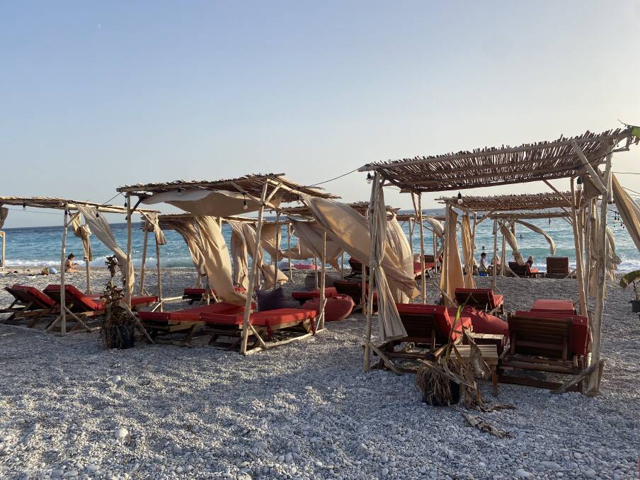 Beach bar on Dhermi beach. Picture: Larissa Dubecki Beach bar on Dhermi beach. Picture: Larissa Dubecki
