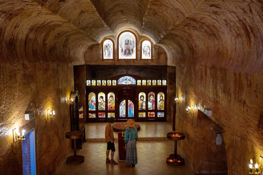 The underground Serbian Orthodox Church at Coober Pedy. Picture by South Australian Tourism Commission The underground Serbian Orthodox Church at Coober Pedy. Picture by South Australian Tourism Commission