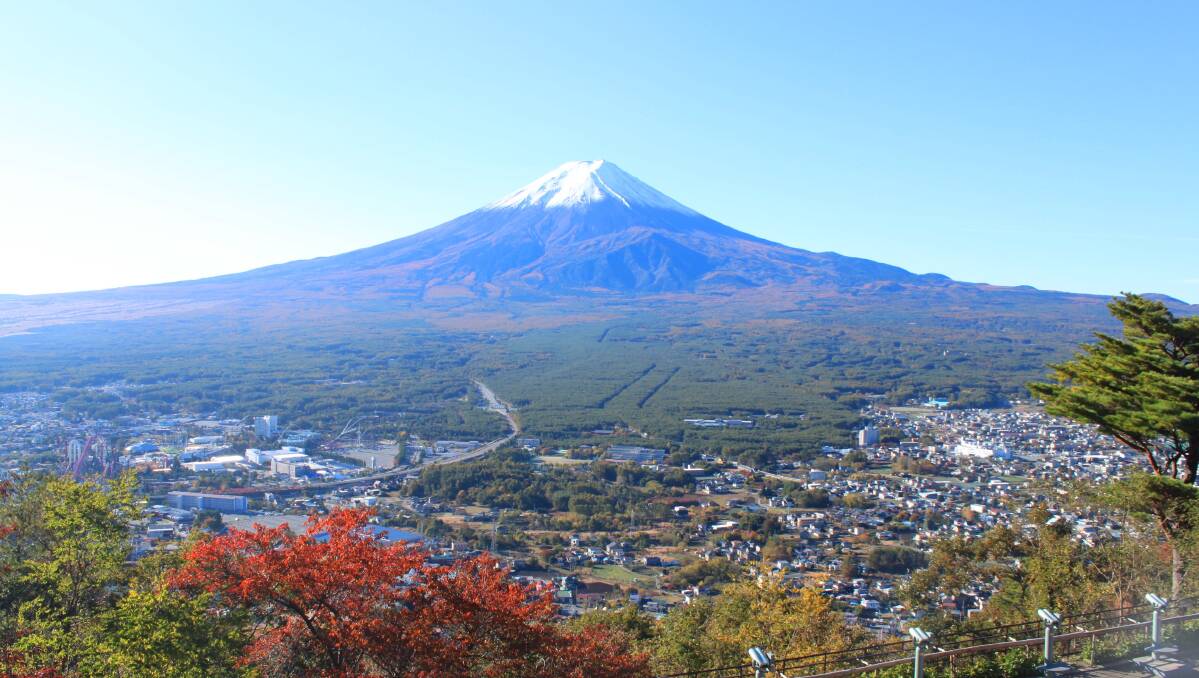 View of Mount Fuji in early autumn from the Panoramic Ropeway.