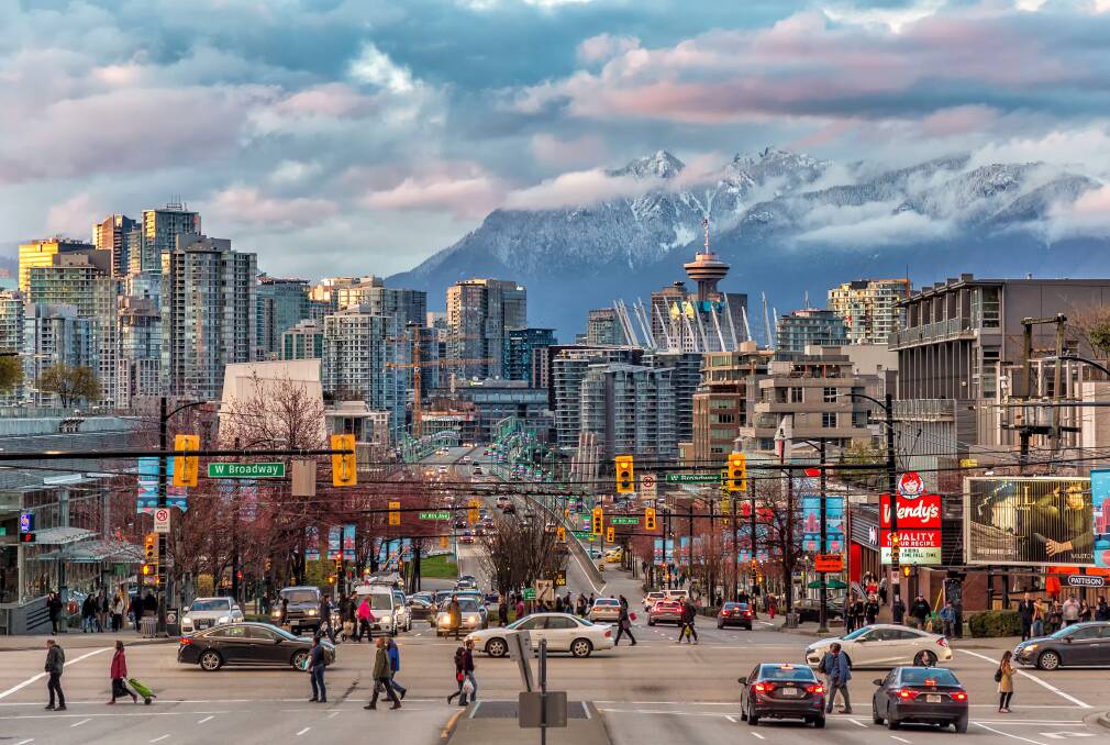 Downtown Vancouver and its stunning backdrop. Picture: Getty Images Downtown Vancouver and its stunning backdrop. Picture: Getty Images