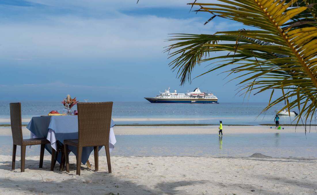 The Heritage Adventurer anchored off Bohol Island. The Heritage Adventurer anchored off Bohol Island.