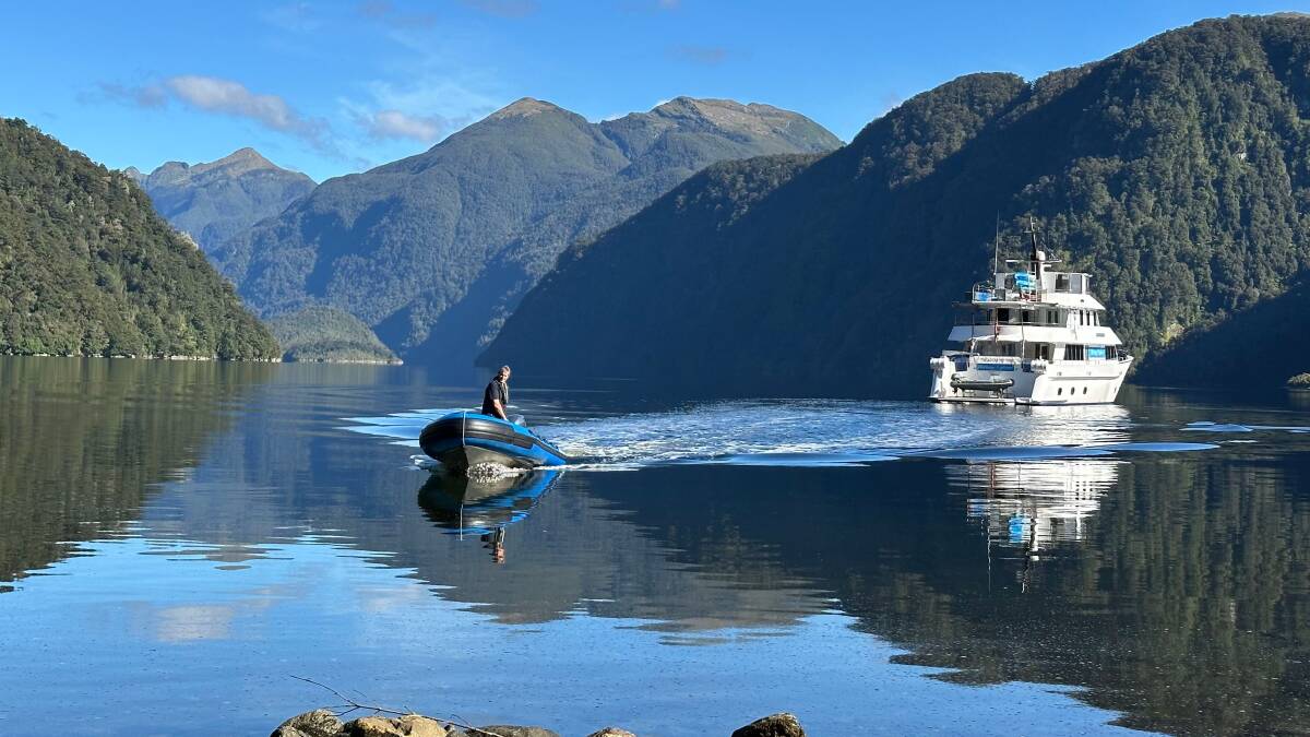 The Heritage Explorer at Wet Jacket Arm in the Fiordland. Picture: Anabel Dean The Heritage Explorer at Wet Jacket Arm in the Fiordland. Picture: Anabel Dean