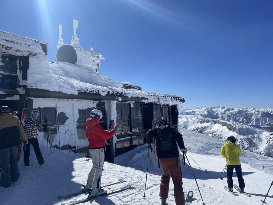 On the summit of Mammoth Mountain. Picture: Scott Hannaford